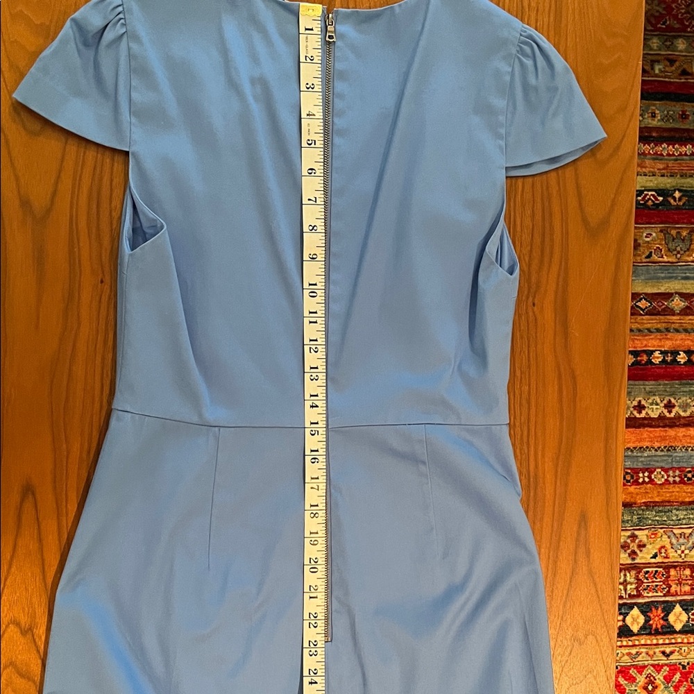 Alice + Olivia Elegant Blue Ruffle Dress with Slightly Puffed Sleeves Size 10 - Picture 11 of 13